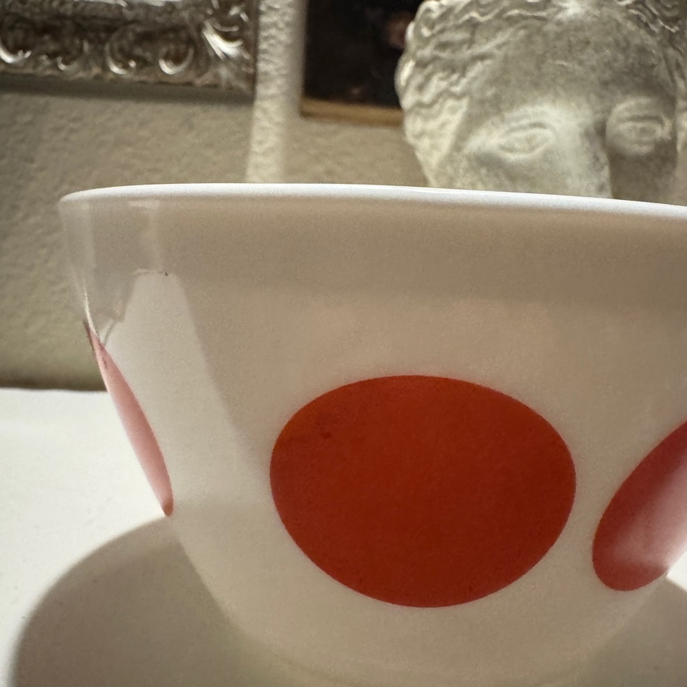 Vintage Charm Inspired By Pyrex Spot On Bowl Red Polka Dot - Picture 6 of 8